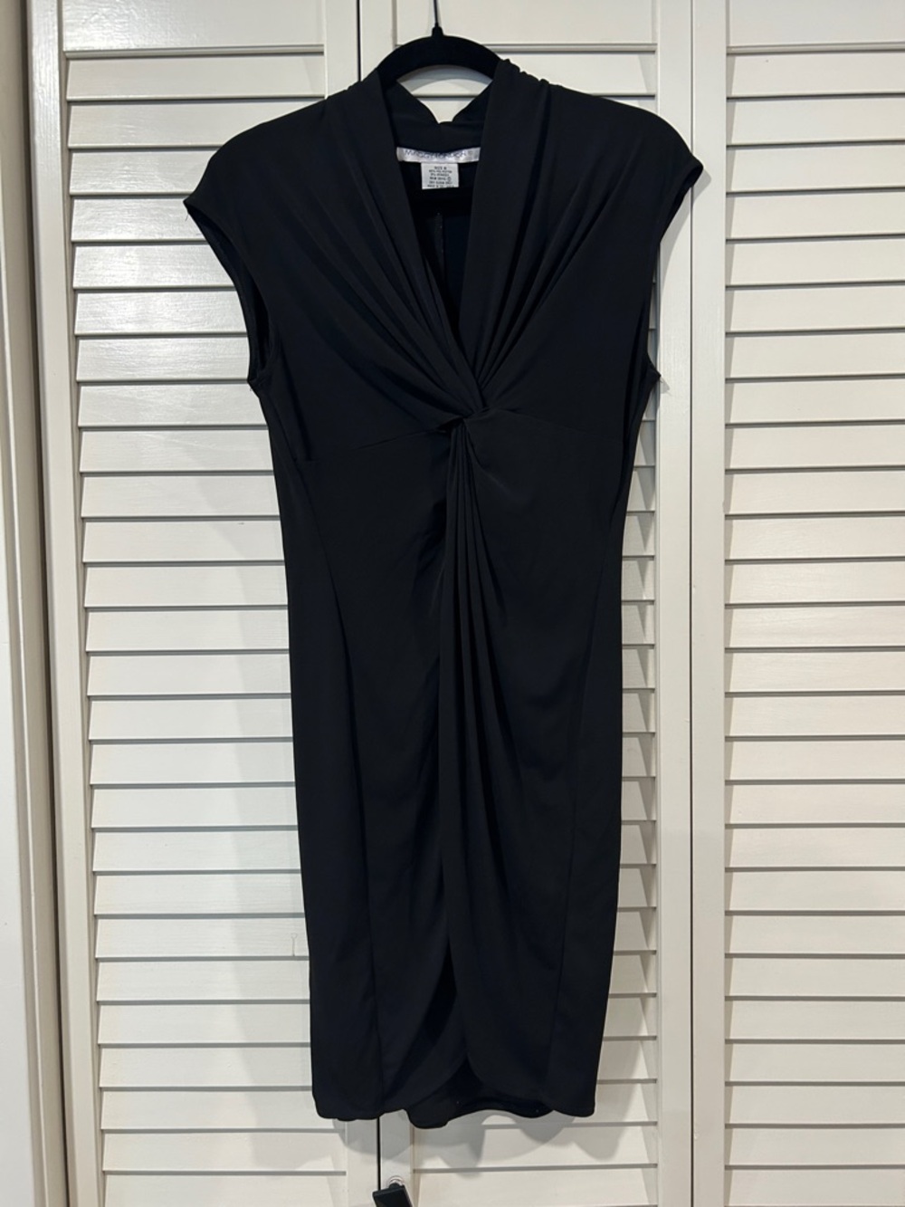 Maggy London Black Midi Twist-Front Dress